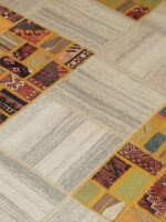 Linear Heritage Mosaic | 7.7 x 10.4 ft | Bone and Alabaster with Etched Graphite Details - Image 2