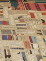 Ethereal Ivory Mosaic | 7.7 x 10.4 ft | Bone-Toned Field with Reclaimed Tribal Symbolism - Image 4