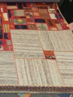 Radiant Hearth Mosaic | 7.7 x 10.4 ft | Alabaster Perimeter with Vibrant Tribal Core - Image 2