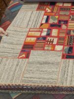 Radiant Hearth Mosaic | 7.7 x 10.4 ft | Alabaster Perimeter with Vibrant Tribal Core - Image 3