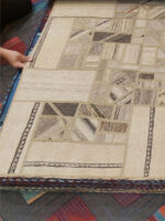 Exquisite Monochrome Meridian | 7.7 x 10.4 ft | Luminous Alabaster Field with Charcoal Accents - Image 3