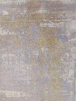 Modern Abstract Handmade Rug | 6.4×10.9 ft  | Minimalist Grey & Gold Luxury Carpet - Image 3